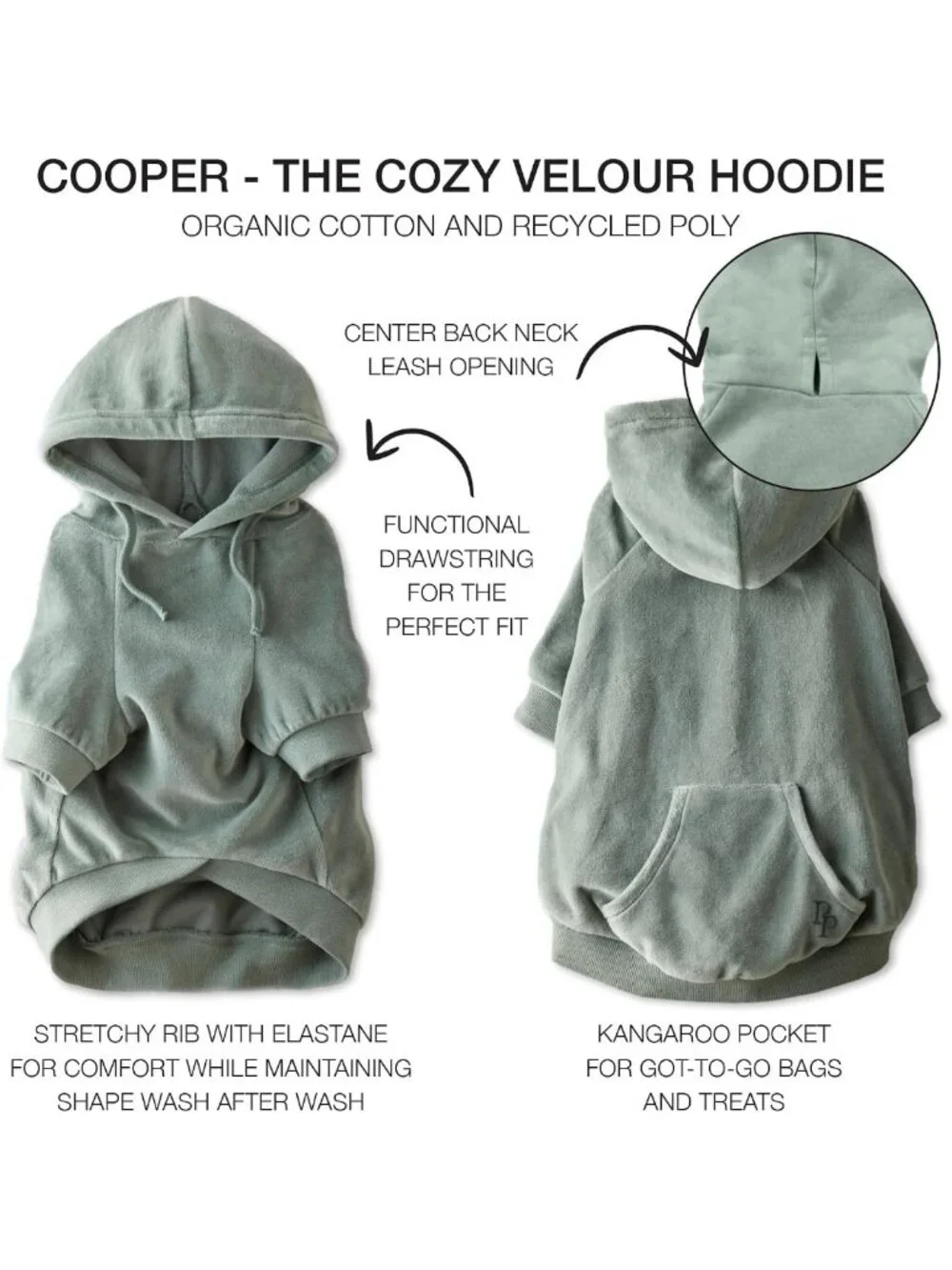 Cozy Sage X-Large Dog Hoodie - Stylish Pet Apparel for Cold Weather Comfort